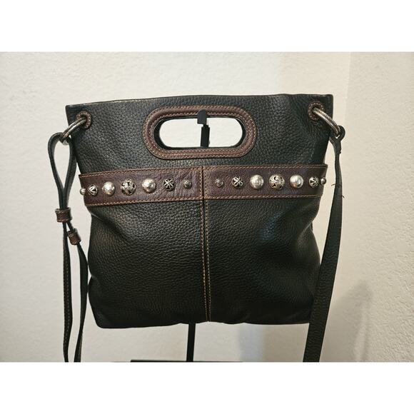 Brighton Crossbody Black W/Studded Detail 10.25x10 - Picture 9 of 11